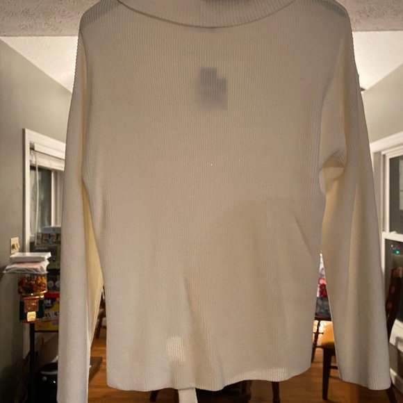 KAARI blue Womens TURTLE NECK SWEATER Sz L  ATLAS IVORY  Everyday Essentials NWT - Picture 2 of 5